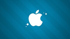 apple inc Simple Background logo blue background lines