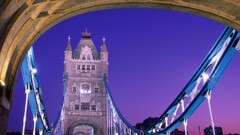 architecture Bridge London England light trails