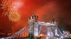 architecture City Bridge fireworks London uk River Thames