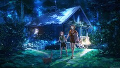 ArseniXC anime girls Anime cats cyan artwork cabin