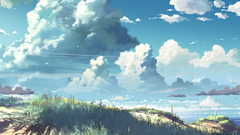 artwork 5 centimeters per second Makoto Shinkai Anime sky nature