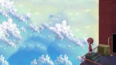 artwork anime girls aerial view Anime sky clouds Yume Nikki
