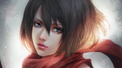 artwork anime girls shingeki no kyojin mikasa ackerman