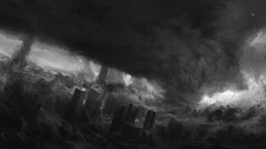 artwork apocalyptic monochrome disaster gray City