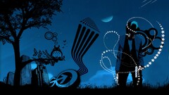 artwork arrows (design) digital art moon sky Trees standing