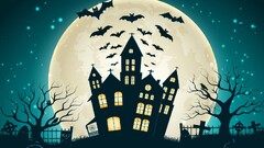 artwork bats House moon