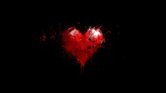 artwork black background heart Simple Background red Minimalism