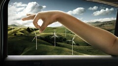 artwork Car hands landscape