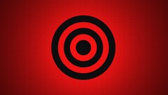 artwork circle Minimalism digital art red background red