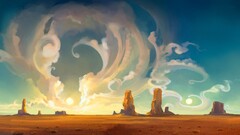 artwork concept art Anime landscape canyon