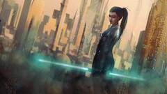 artwork concept art digital art star wars Women City futuristic