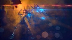 artwork concept art fantasy art cyborg angel robot Women neon