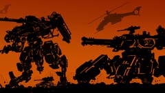 artwork concept art mech orange War tank robot science fiction