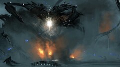 artwork concept art mech robot War destruction science fiction