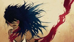 artwork concept art Women Anime anime girls blue hair windy