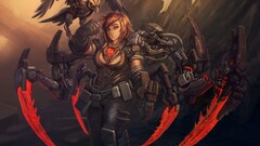 artwork concept art Women cyborg Birds warrior fantasy art Anime