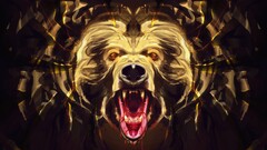 artwork Desktopography digital art blood Bears Animals Mammals