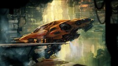 artwork digital art spaceship futuristic dock science fiction