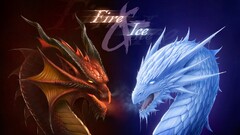 artwork dragon fire ice fantasy art