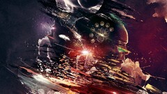 artwork fantasy art abstract time Space clocks Women Profile