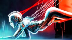artwork fantasy art concept art cyborg Women digital art cyan