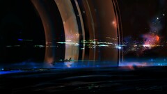 artwork fantasy art concept art Space planet planetary rings