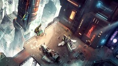 artwork fantasy art concept art space station City futuristic