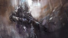 artwork fantasy art concept art spacesuit soldier War warrior