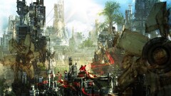 artwork fantasy art digital art City futuristic ruin wilderness