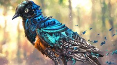 artwork fantasy art digital art robot Birds clockwork