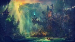 artwork fantasy art digital art ruin City magic fantasy city