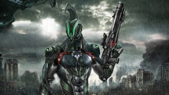 artwork fantasy art digital art warrior cyborg apocalyptic