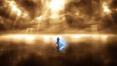 artwork fantasy art digital art warrior Sea sword sky