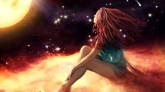 artwork fantasy art fantasy girl Space space art long hair Women
