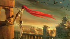 artwork fantasy art heavenly sword video games redhead long hair