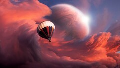 artwork fantasy art hot air balloons clouds flying colorful