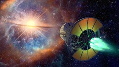 artwork fantasy art Space galaxy Stars science fiction spaceship