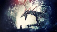 artwork fantasy art warrior dragon forest knight video games RPG
