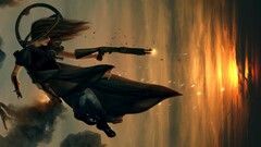 artwork fantasy art Women warrior sky futuristic