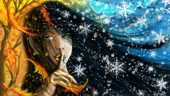 artwork fantasy girl fantasy art dark hair long hair