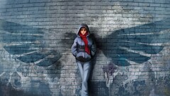 artwork graffiti wings