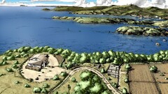 artwork landscape aerial view water House