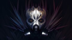 artwork mask red eyes