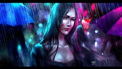 artwork NanFe fantasy girl skull fantasy art