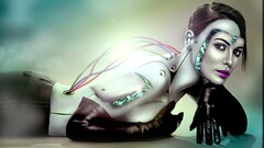 artwork robot digital art futuristic face science fiction