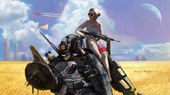 artwork science fiction Women sky weapon 2013 (Year)