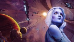 artwork science fiction Women space art Space low-angle