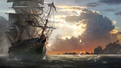 artwork ship sailing ship Assassin's Creed: Black Flag
