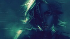 artwork Women face dark portrait