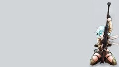 asada shino anime girls Anime girls with guns Simple Background